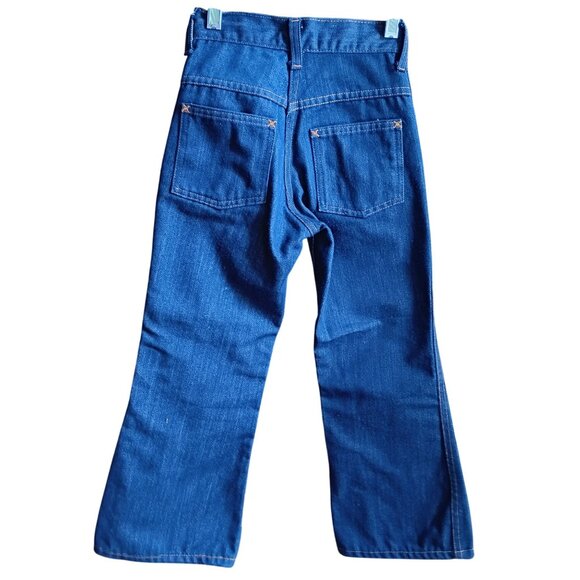 Boys 22x22 True Vintage Flared Denim Jeans Wards Power Denim 1970's Hippy Kid - Picture 1 of 6